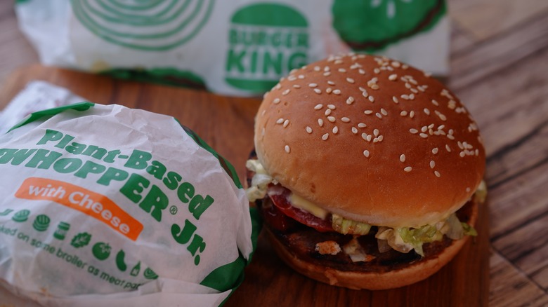 Burger King meal with meat free burger