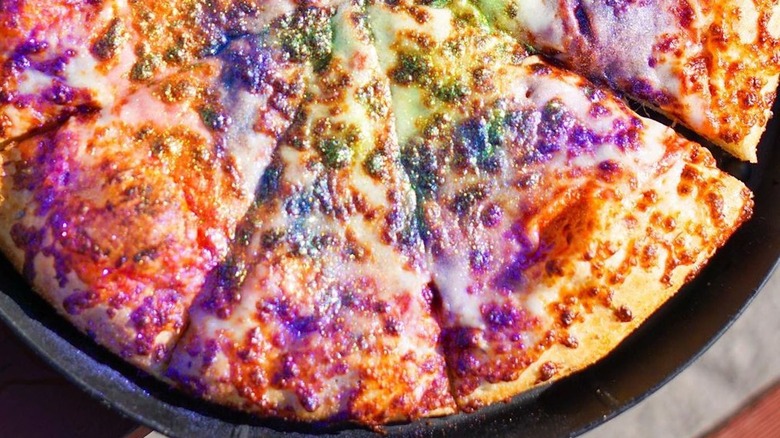 Colorful glitter pizza