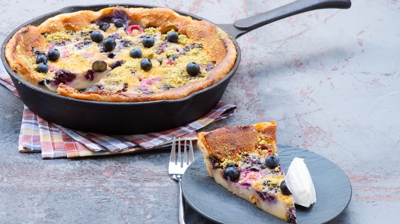 clafoutis slice served on plate