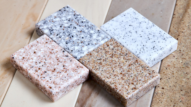 various styles of granite samples
