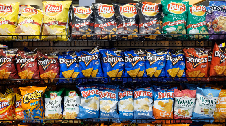 snack chips on shelf