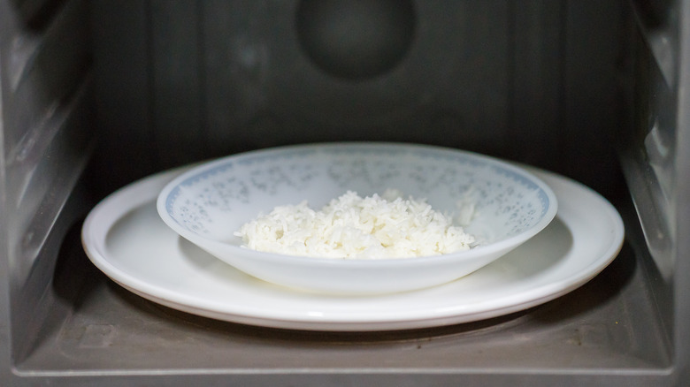 Microwave with rice