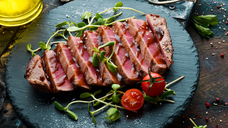Sliced tuna steak 