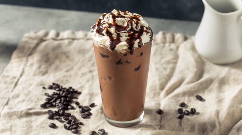 iced mocha with whipped cream