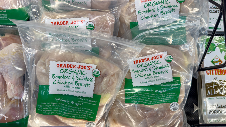 individually wrapped organic chicken breasts at Trader Joe's