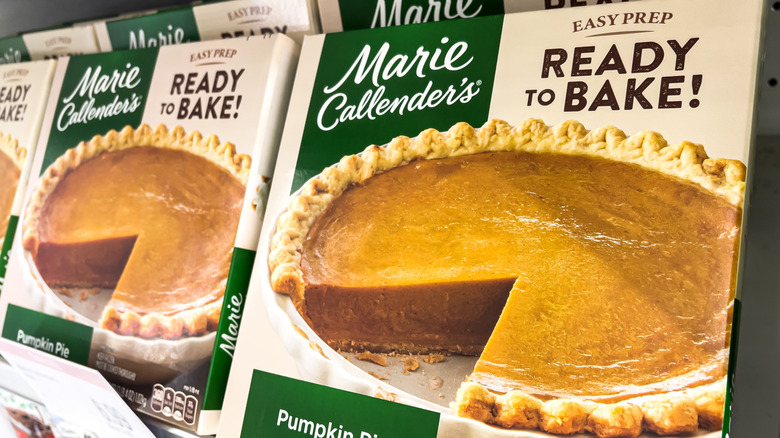 Marie Callender's boxed pies in a grocery store