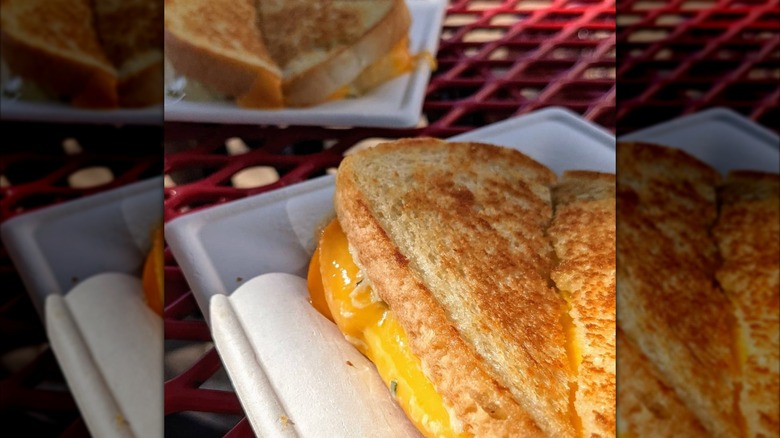 Two grilled cheese sandwiches