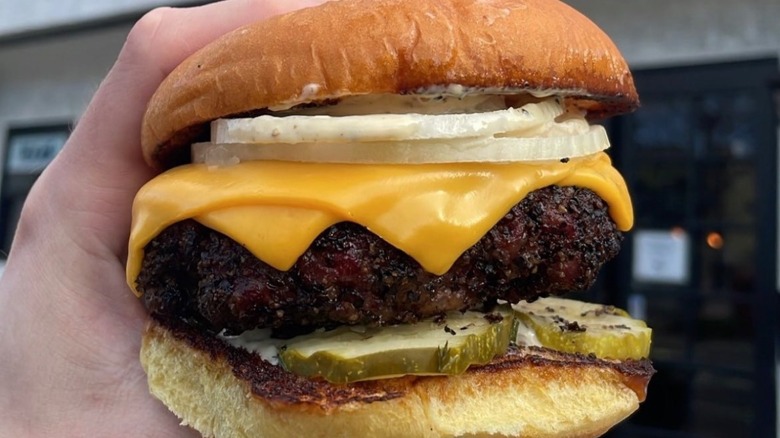 Burger from Moo's Craft Barbecue
