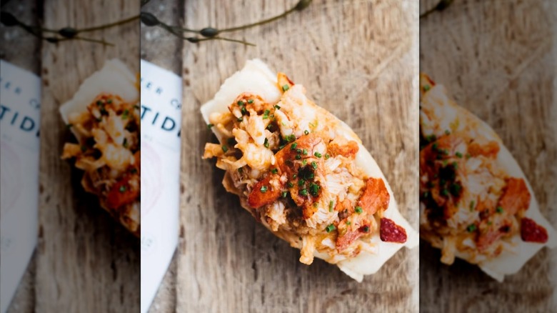 Lobster roll on board from Eventide Fenway