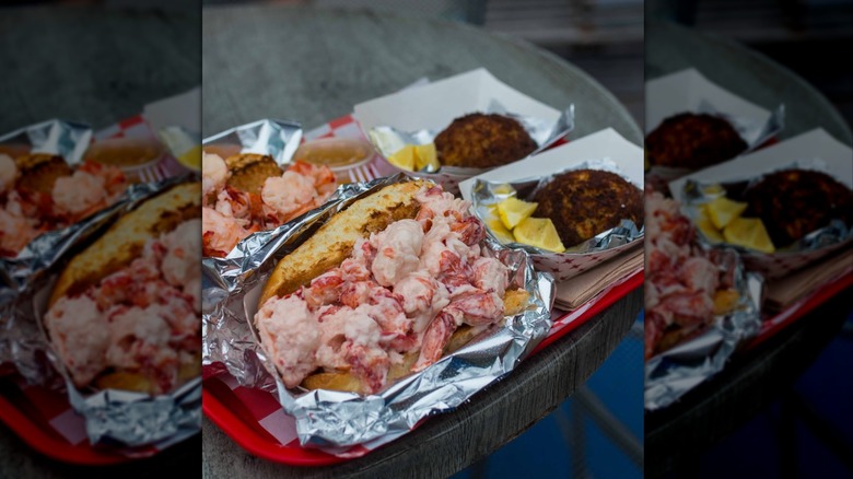 Lobster rolls in foil from James Hook & Co.