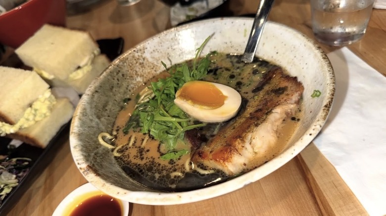 Tonkatsu ramen with egg and pork