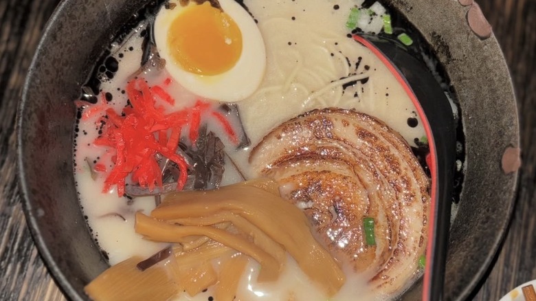 Tonkotsu ramen with pork and soft-boiled egg
