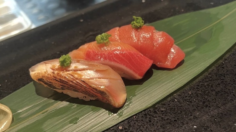 Nigiri at the standing sushi bar at Edoboy