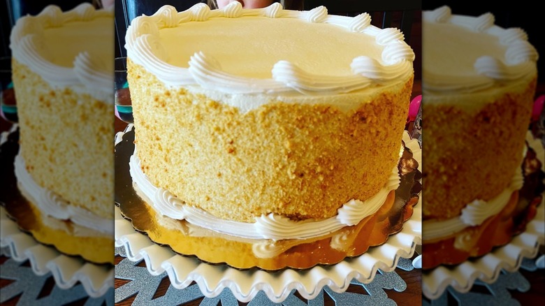 Whole cassata cake on stand