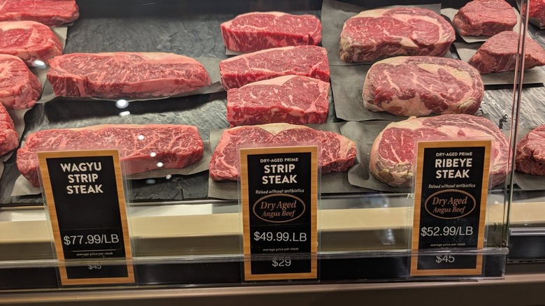 steak selection at Wegmans grocery store
