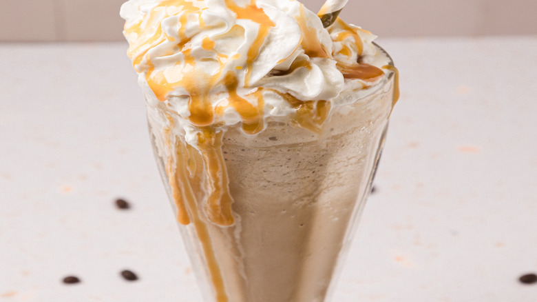 Close up on dripping topping