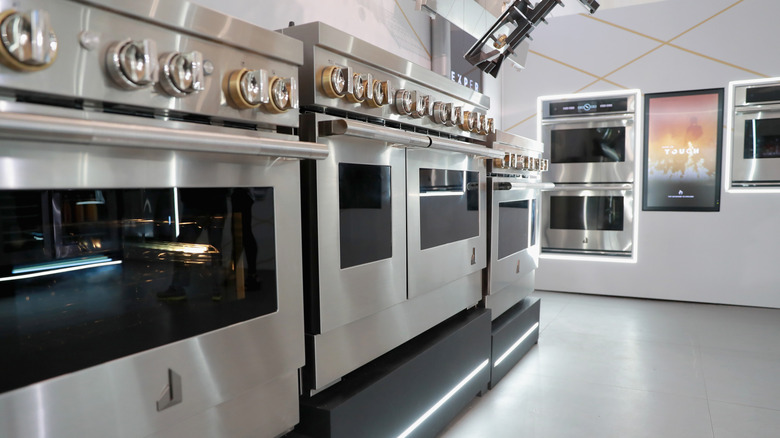 Ranges displayed in a JennAir showroom