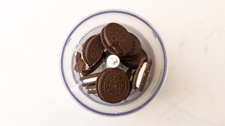 Oreo-style cookies in blender