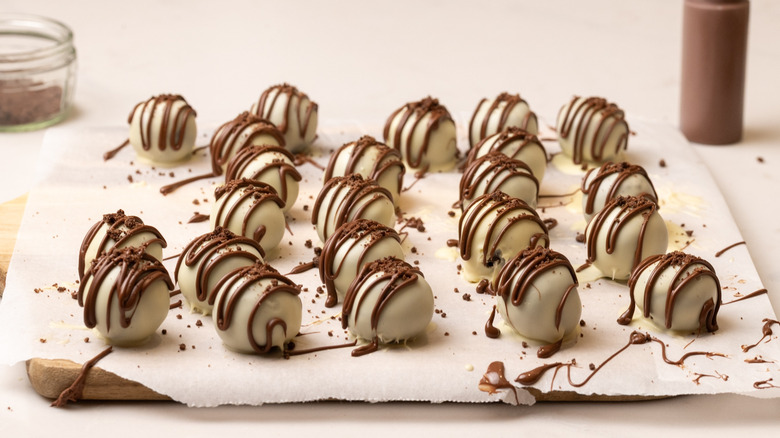 decorated white chocolate Oreo truffles