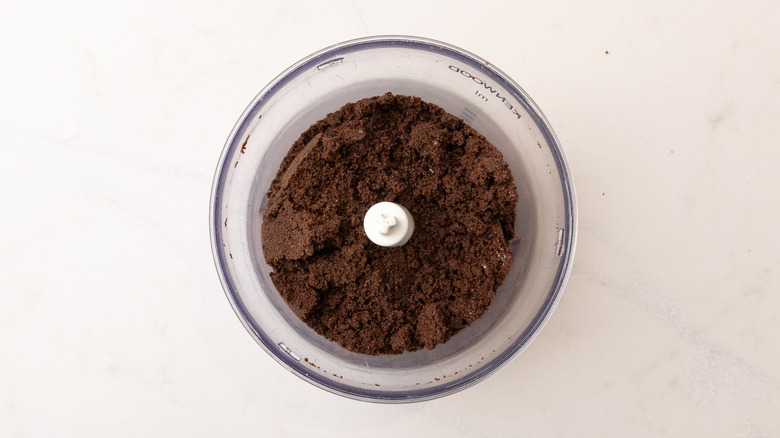 Oreo crumbs in blender