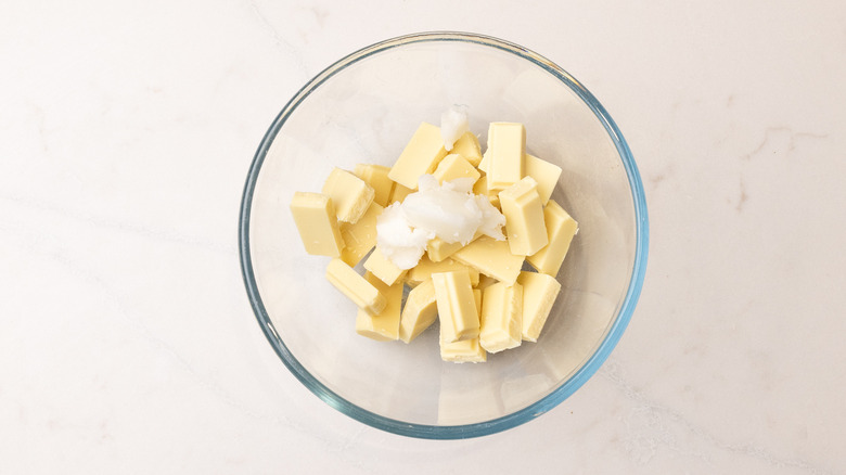 white chocolate and coconut oil