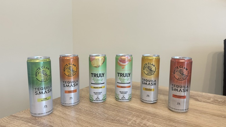 Various cans of hard seltzers