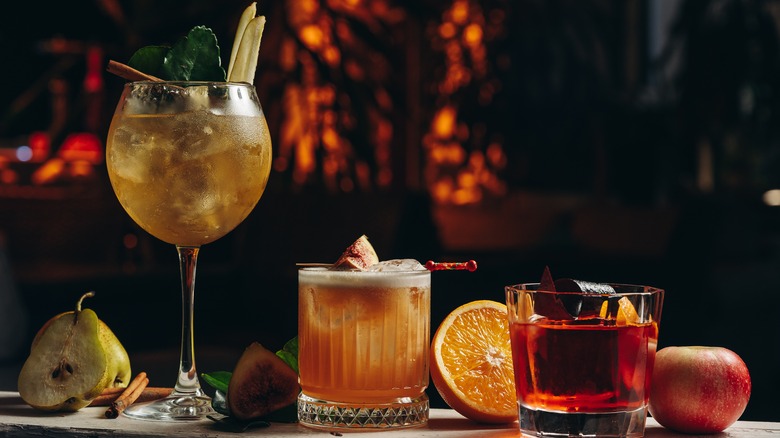 Various types of cocktails