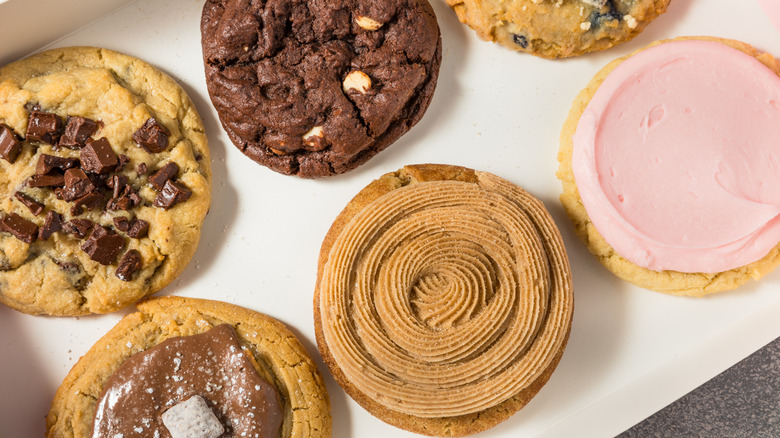 Crumbl cookies in box