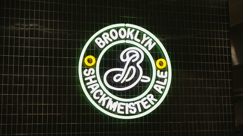 A neon sign advertising Brooklyn Brewery's ShackMeister Ale