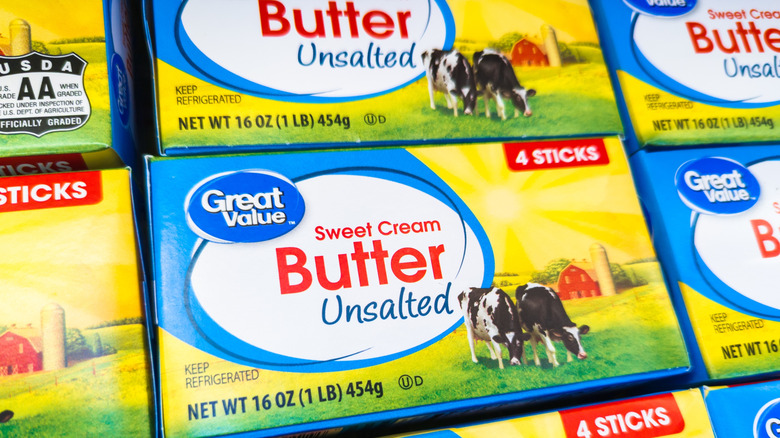 Walmart's packaged Great Value butter