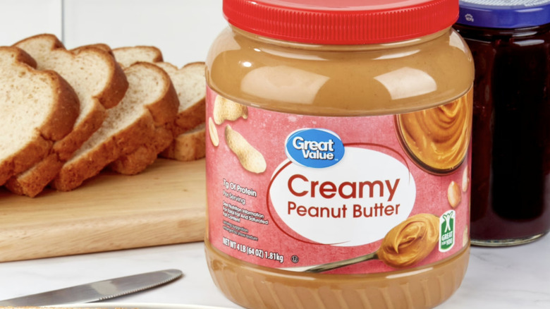 jarsof Great Value peanut butter with bread