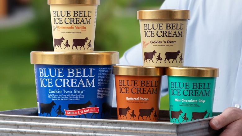 Blue Bell ice cream pints