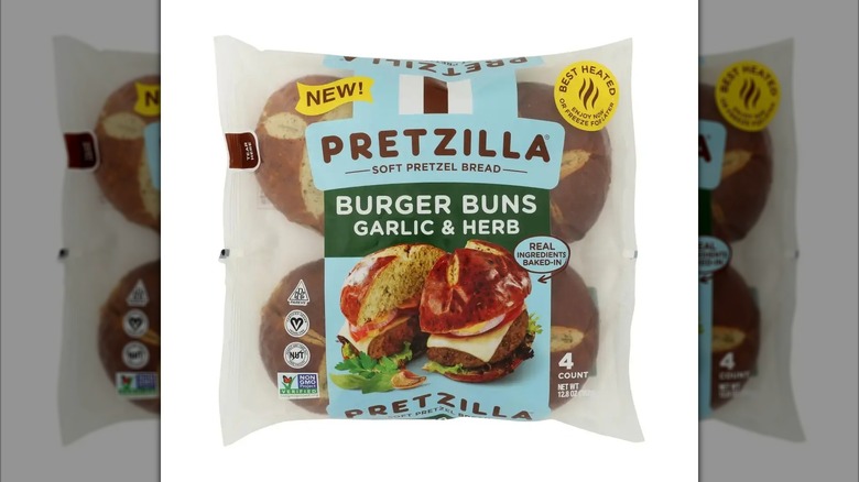 Bag of Pretzilla Garlic and Herb Burger Buns