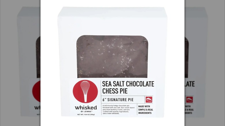 Whisked by Jenna Sea Salt Chocolate Chess Pie inside white box