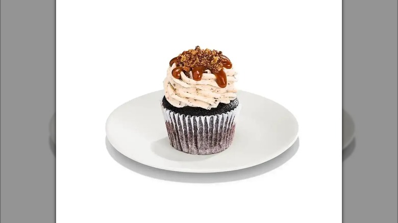 Whole Foods Brown Butter Cookie Cupcake on white plate