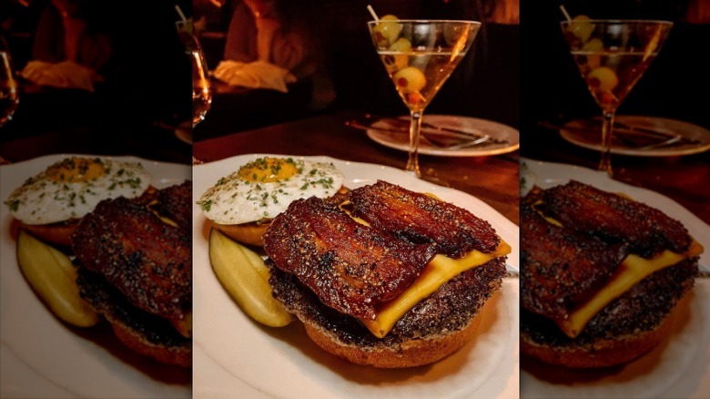 The burger at 4 Charles Prime Rib