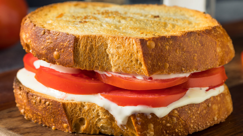 Tomato and mayo sandwich