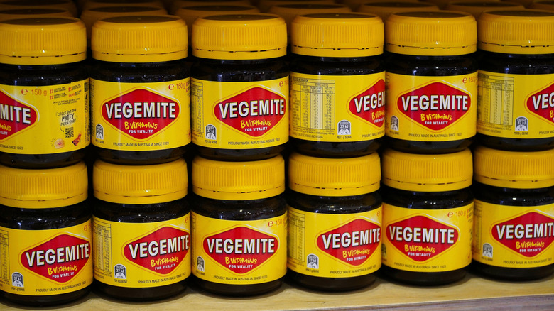 stacked jars of vegemite