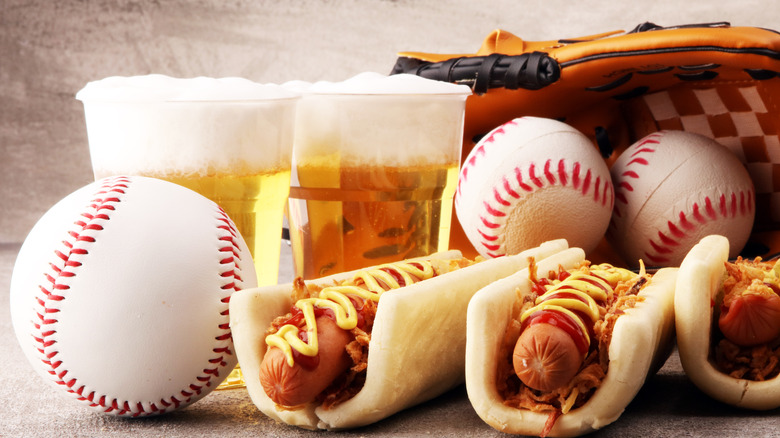 baseball beer and hot dogs