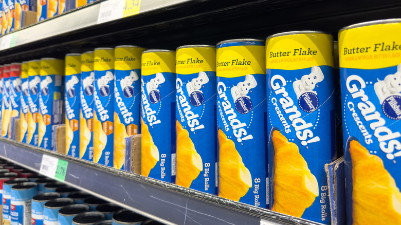 Pillsbury Grands biscuit tube cans in store