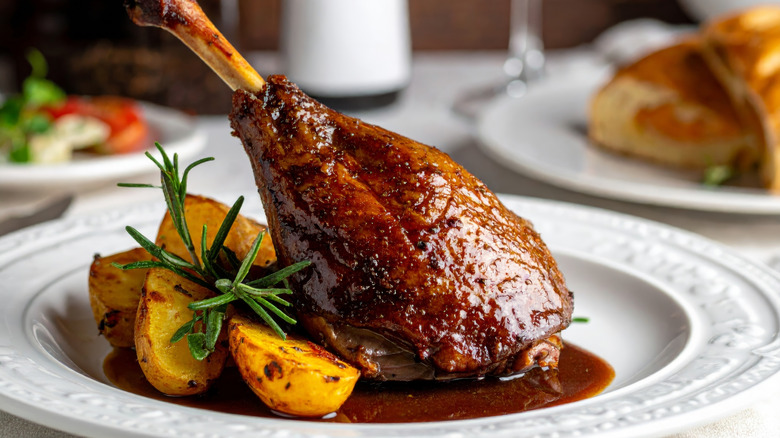 Beautifully plated duck confit