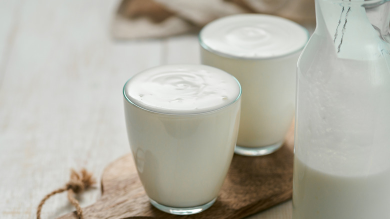 buttermilk and two glasses