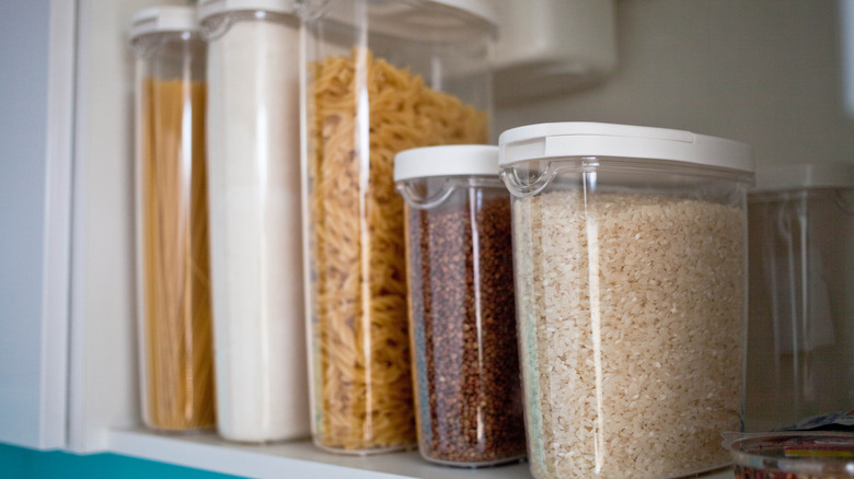 Containers of dry pantry goods