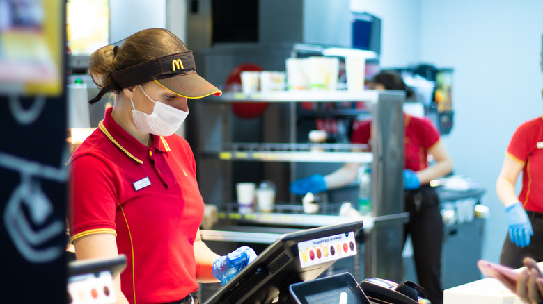 A worker at a McDonald's location