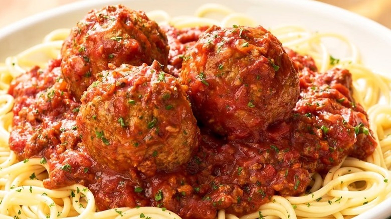 Spaghetti and meatballs from The Olive Garden.