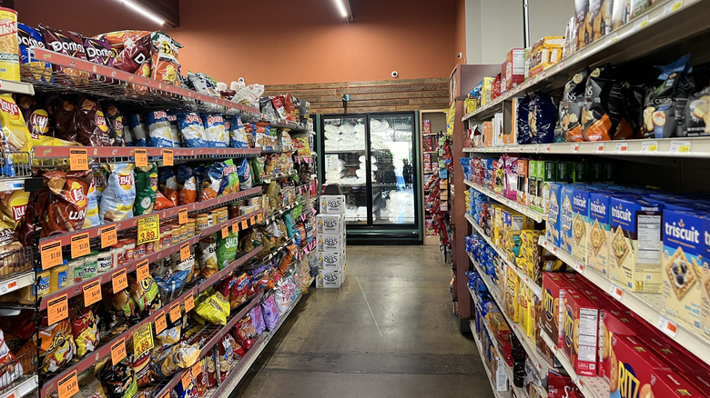 Grocery store snack aisle