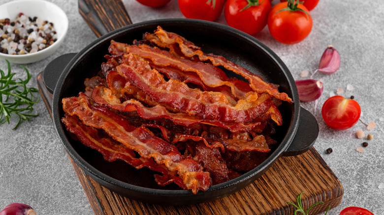 bacon in a cast iron pan