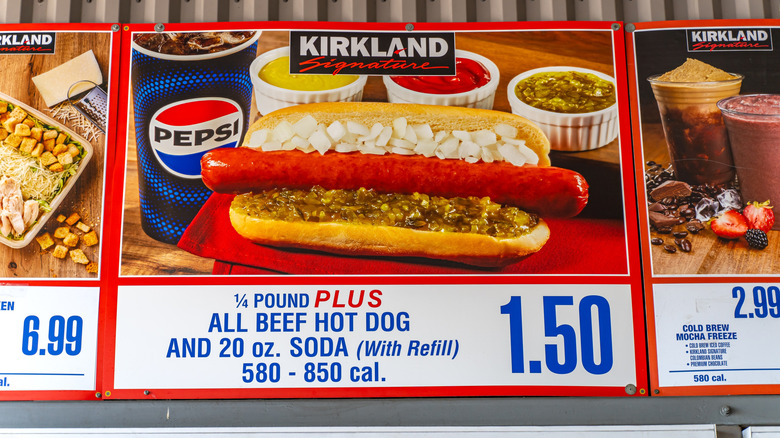 Costco food court menu display