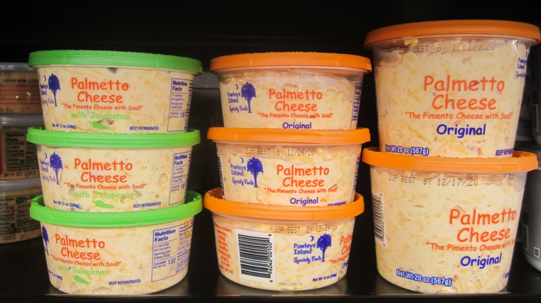 Palmetto Cheese pimento cartons shelves