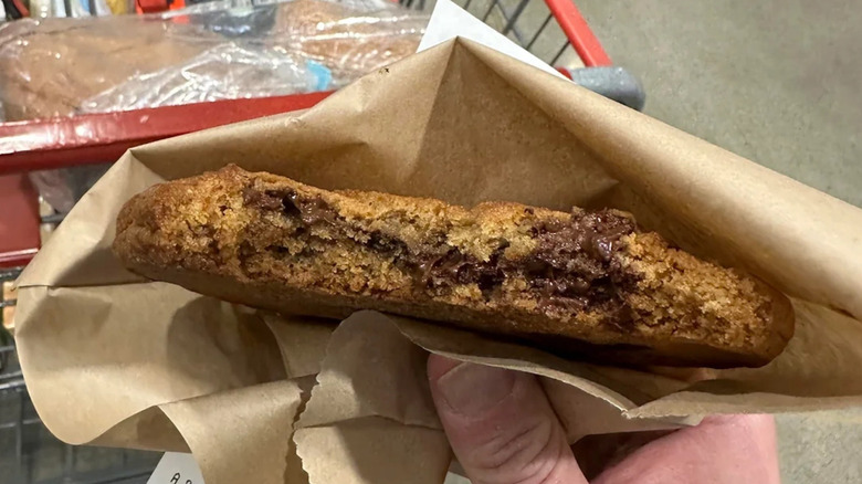 Costco food court cookie in napkin